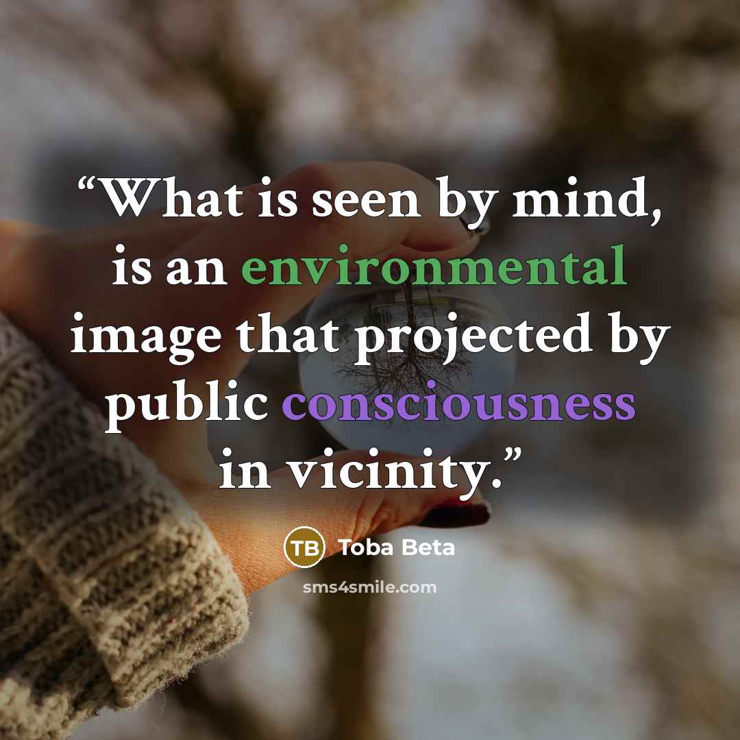 “What is seen by mind, is an environmental image that projected by public consciousness in vicinity.” quote by Toba Beta