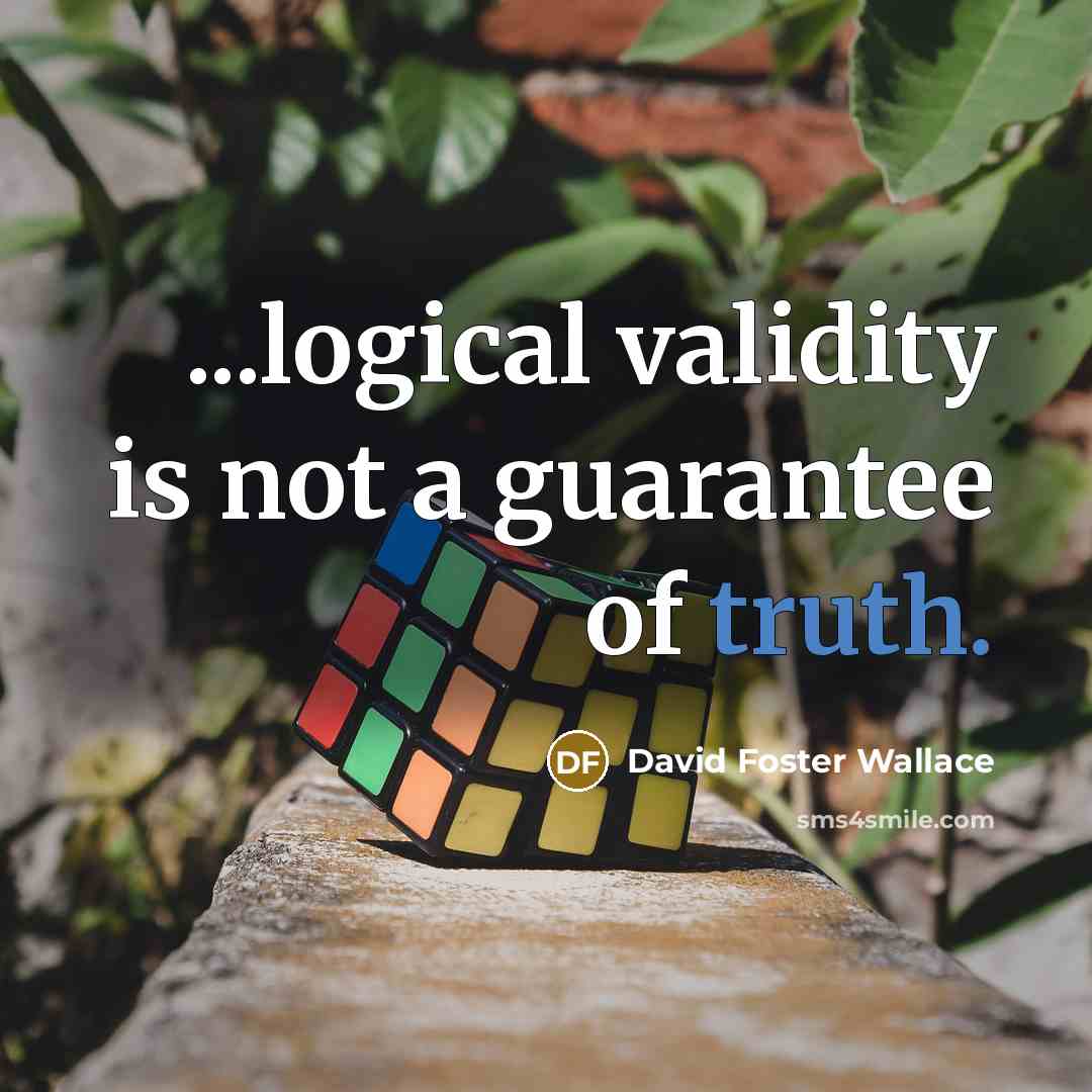 “...logical validity is not a guarantee of truth.” quote by David Foster Wallace