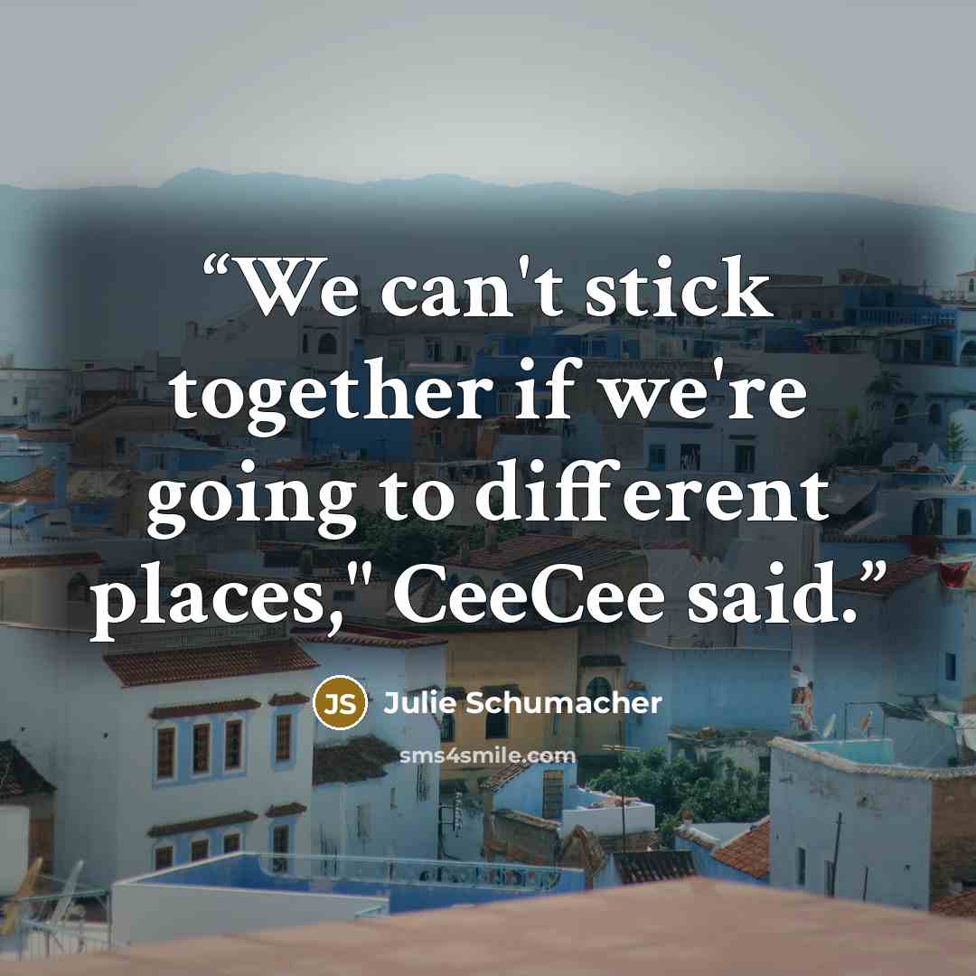 “We can't stick together if we're going to different places," CeeCee said.” quote by Julie Schumacher