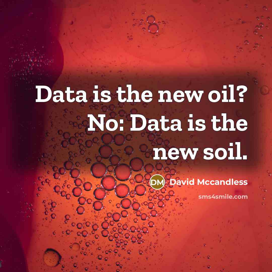 “Data is the new oil? No: Data is the new soil.” quote by David Mccandless