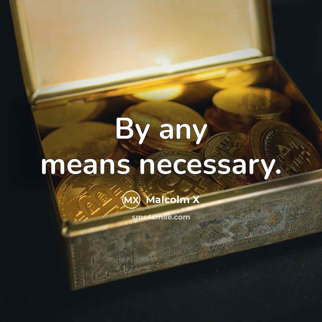 “By any means necessary.” quote by Malcolm X
