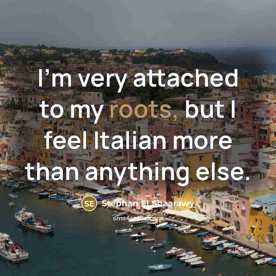 “I'm very attached to my roots, but I feel Italian more than anything else.” quote by Stephan El Shaarawy
