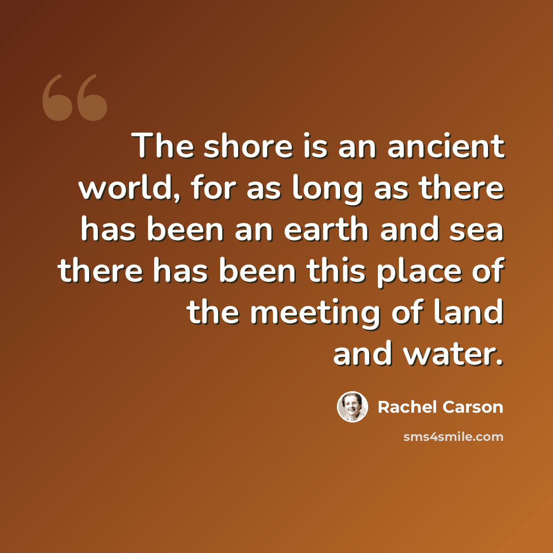 “The shore is an ancient world, for as long as there has been an earth and sea there has been this place of the meeting of land and water.” quote by Rachel Carson