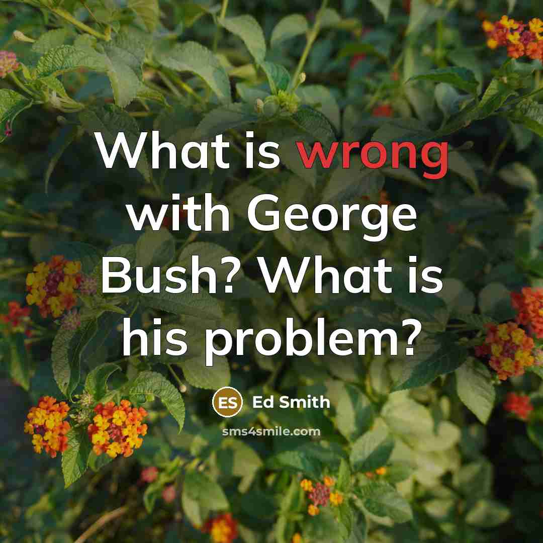 “What is wrong with George Bush? What is his problem?” quote by Ed Smith