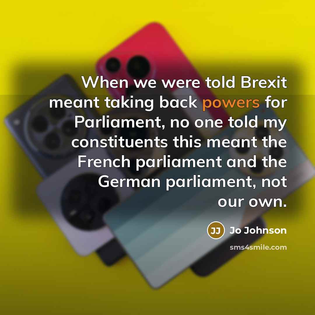“When we were told Brexit meant taking back powers for Parliament, no one told my constituents this meant the French parliament and the German parliament, not our own.” quote by Jo Johnson