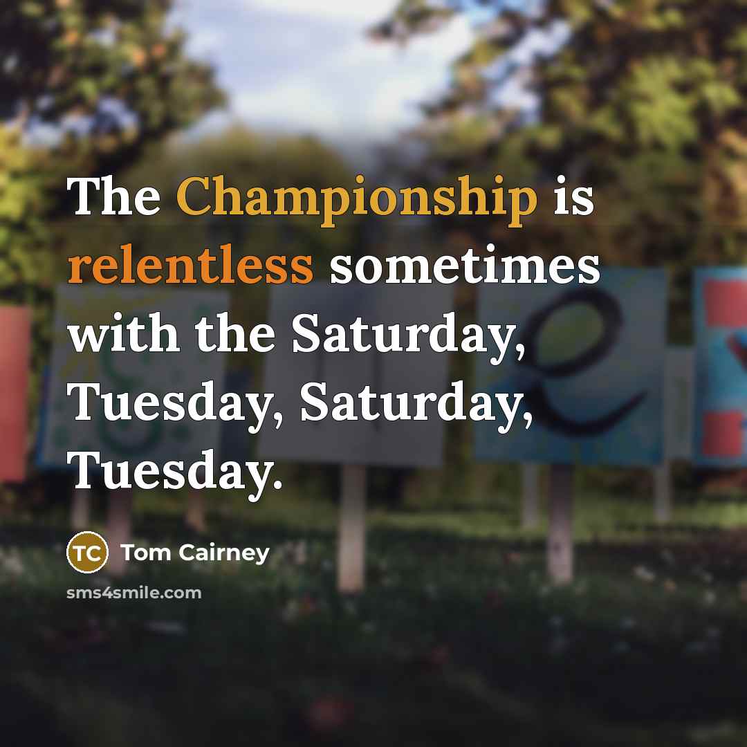 “The Championship is relentless sometimes with the Saturday, Tuesday, Saturday, Tuesday.” quote by Tom Cairney