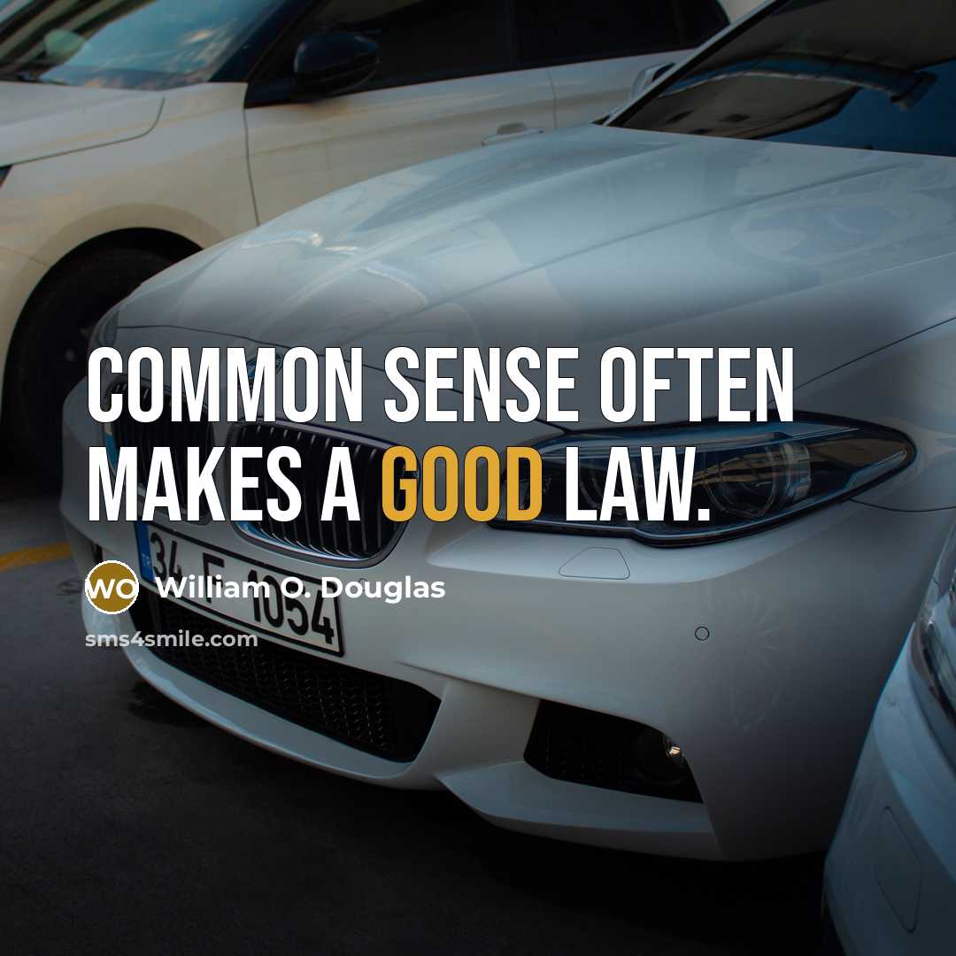 “Common sense often makes a good law.” quote by William O. Douglas