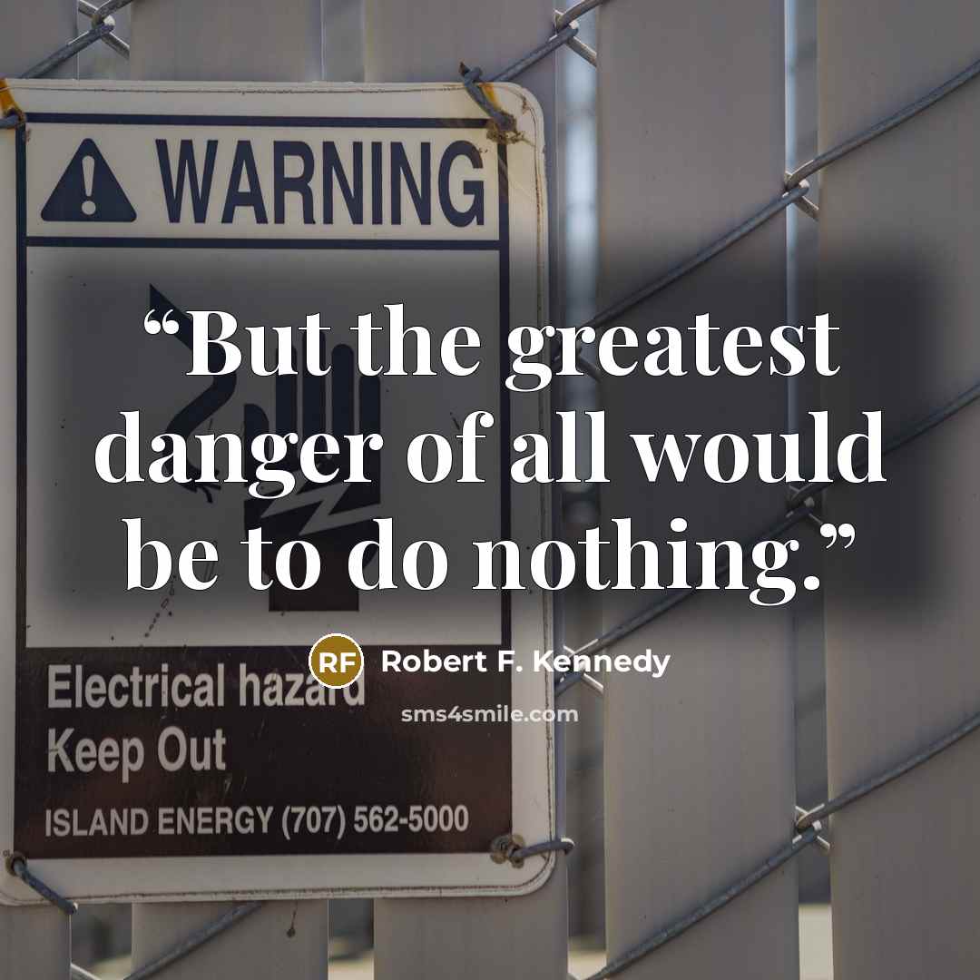 “But the greatest danger of all would be to do nothing.” quote by Robert F. Kennedy