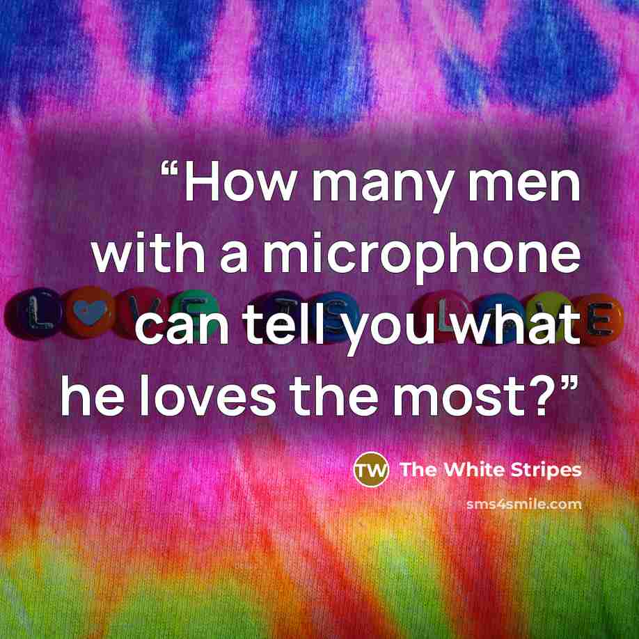 “How many men with a microphone can tell you what he loves the most?” quote by The White Stripes