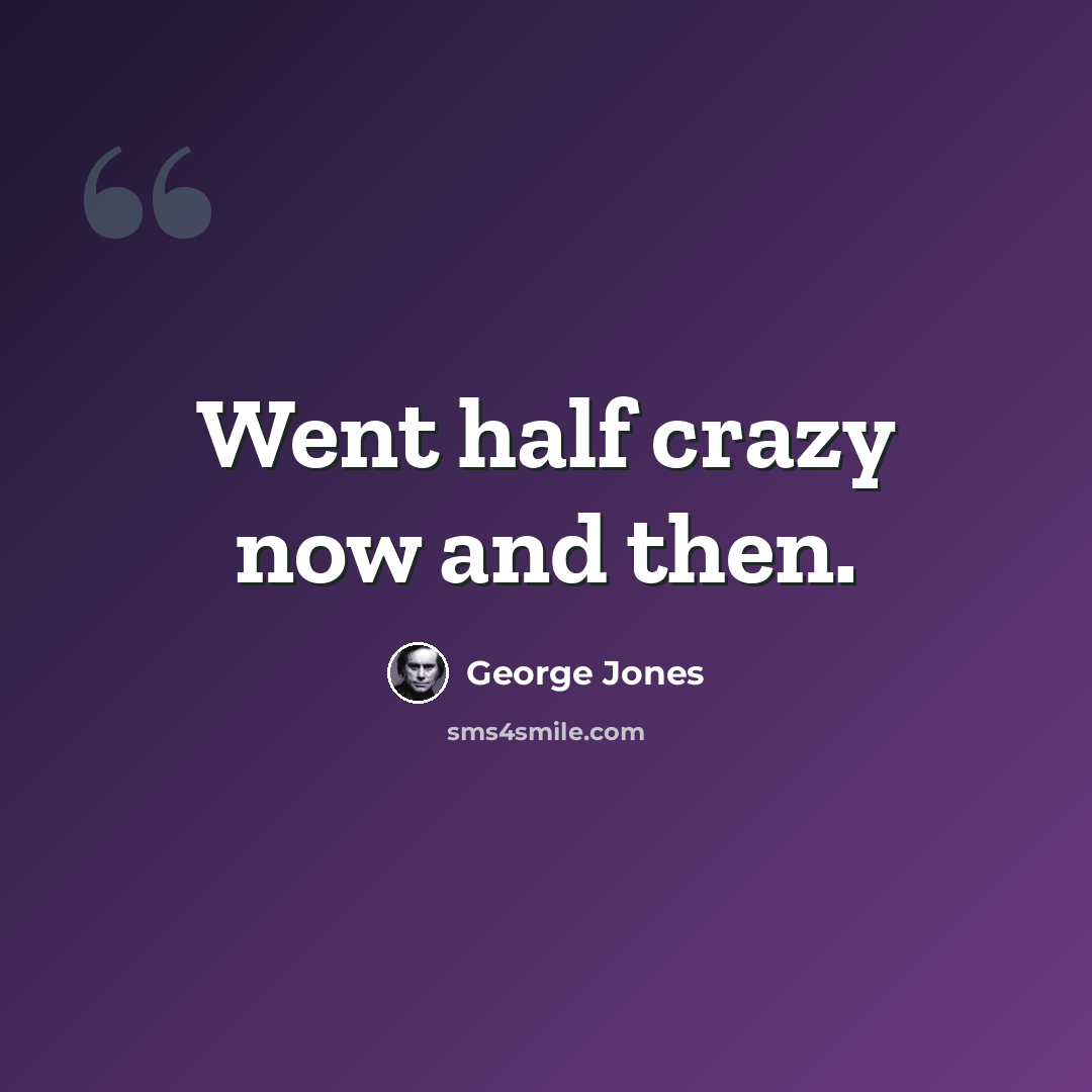 “Went half crazy now and then.” quote by George Jones