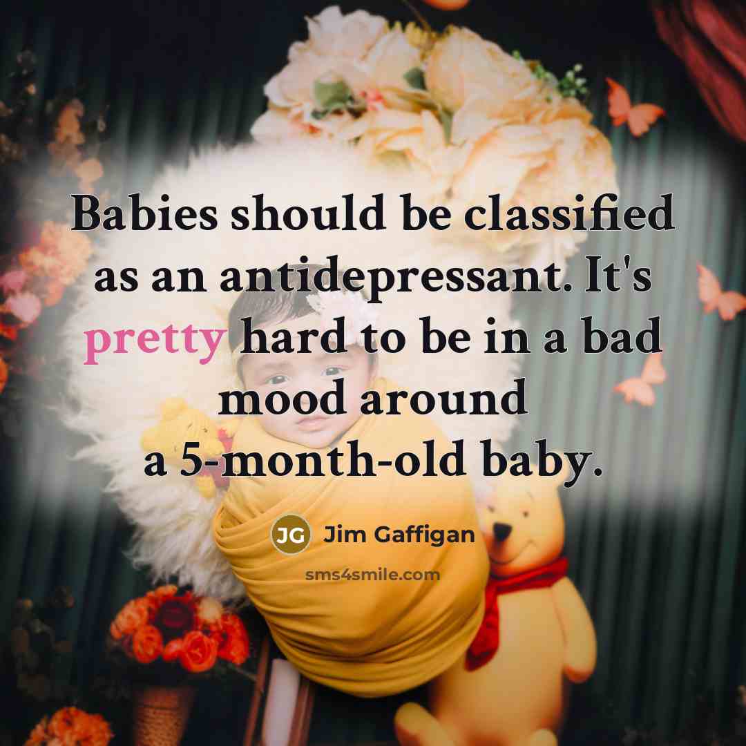“Babies should be classified as an antidepressant. It's pretty hard to be in a bad mood around a 5-month-old baby.” quote by Jim Gaffigan