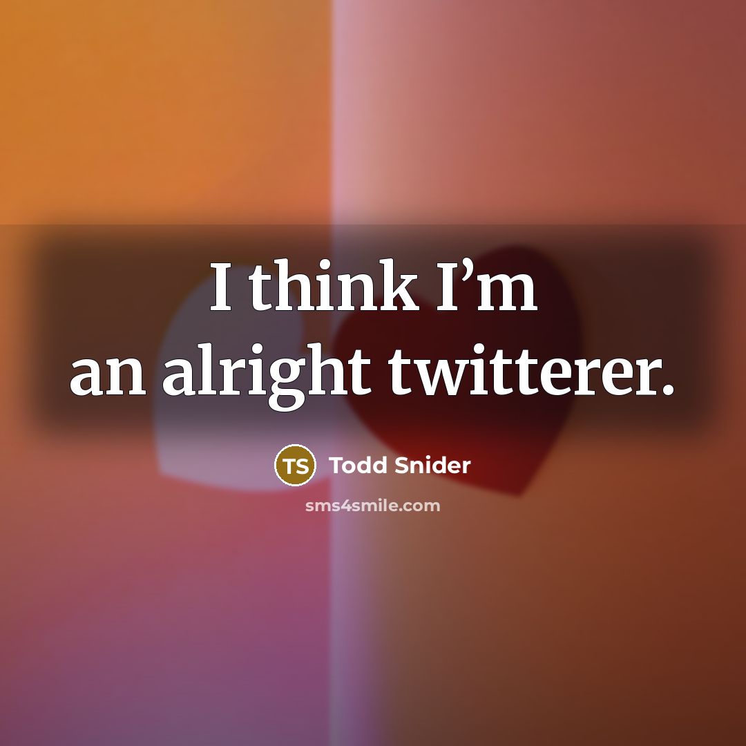 “I think I’m an alright twitterer.” quote by Todd Snider