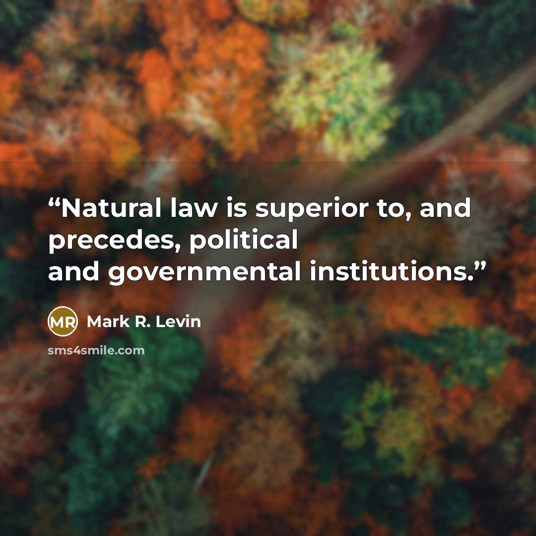 “Natural law is superior to, and precedes, political and governmental institutions.” quote by Mark R. Levin