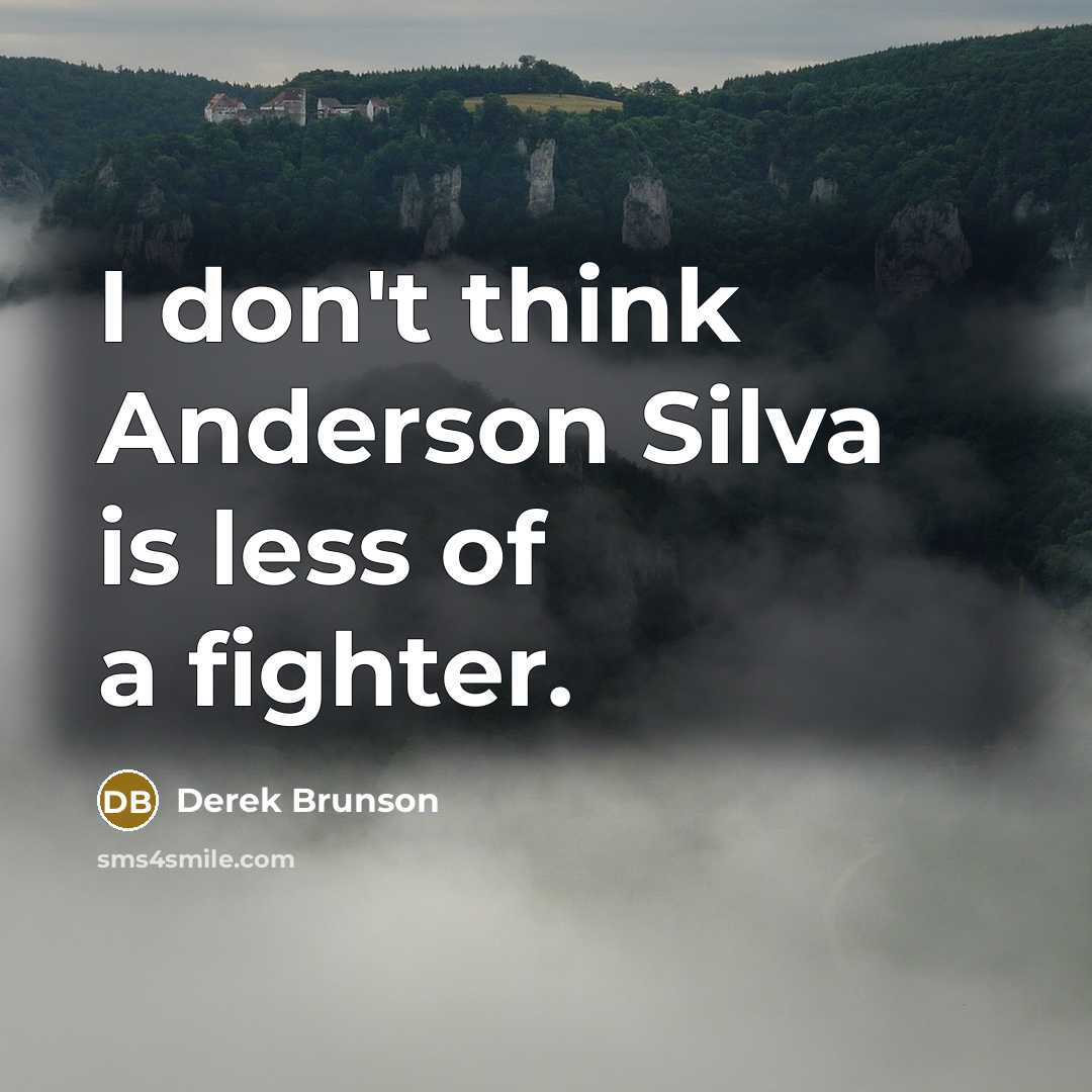 “I don't think Anderson Silva is less of a fighter.” quote by Derek Brunson