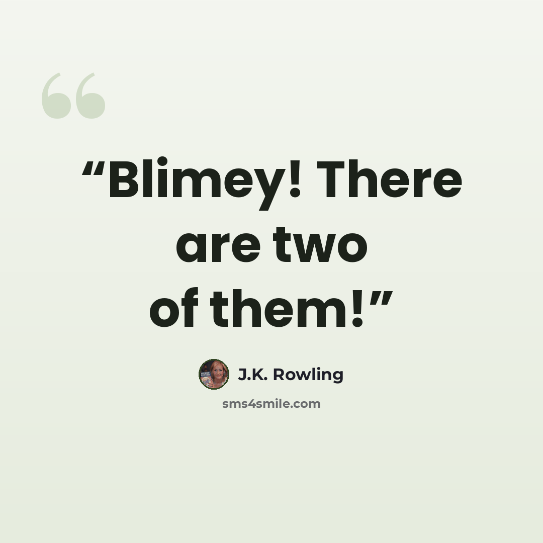 “Blimey! There are two of them!” quote by J.K. Rowling