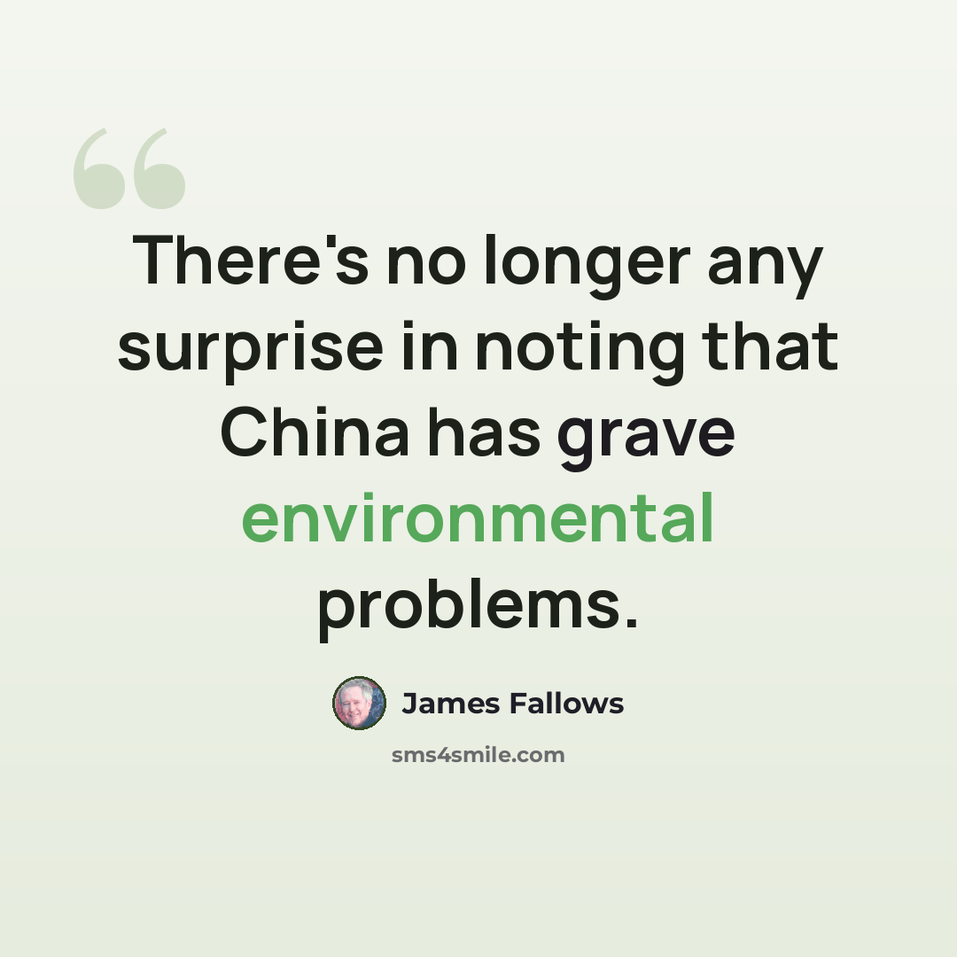 “There's no longer any surprise in noting that China has grave environmental problems.” quote by James Fallows