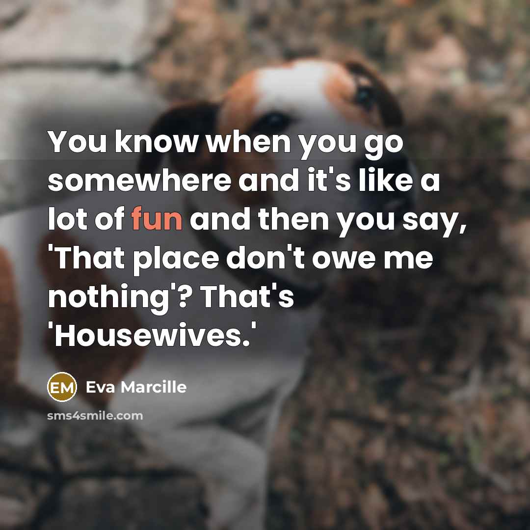 “You know when you go somewhere and it's like a lot of fun and then you say, 'That place don't owe me nothing'? That's 'Housewives.'” quote by Eva Marcille