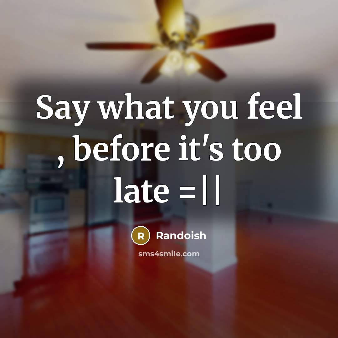 “Say what you feel , before it's too late =||” quote by Randoish