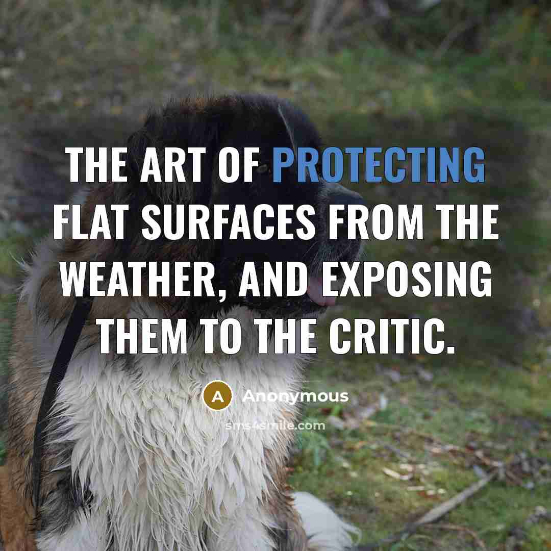 “The art of protecting flat surfaces from the weather, and exposing them to the critic.” quote by Anonymous