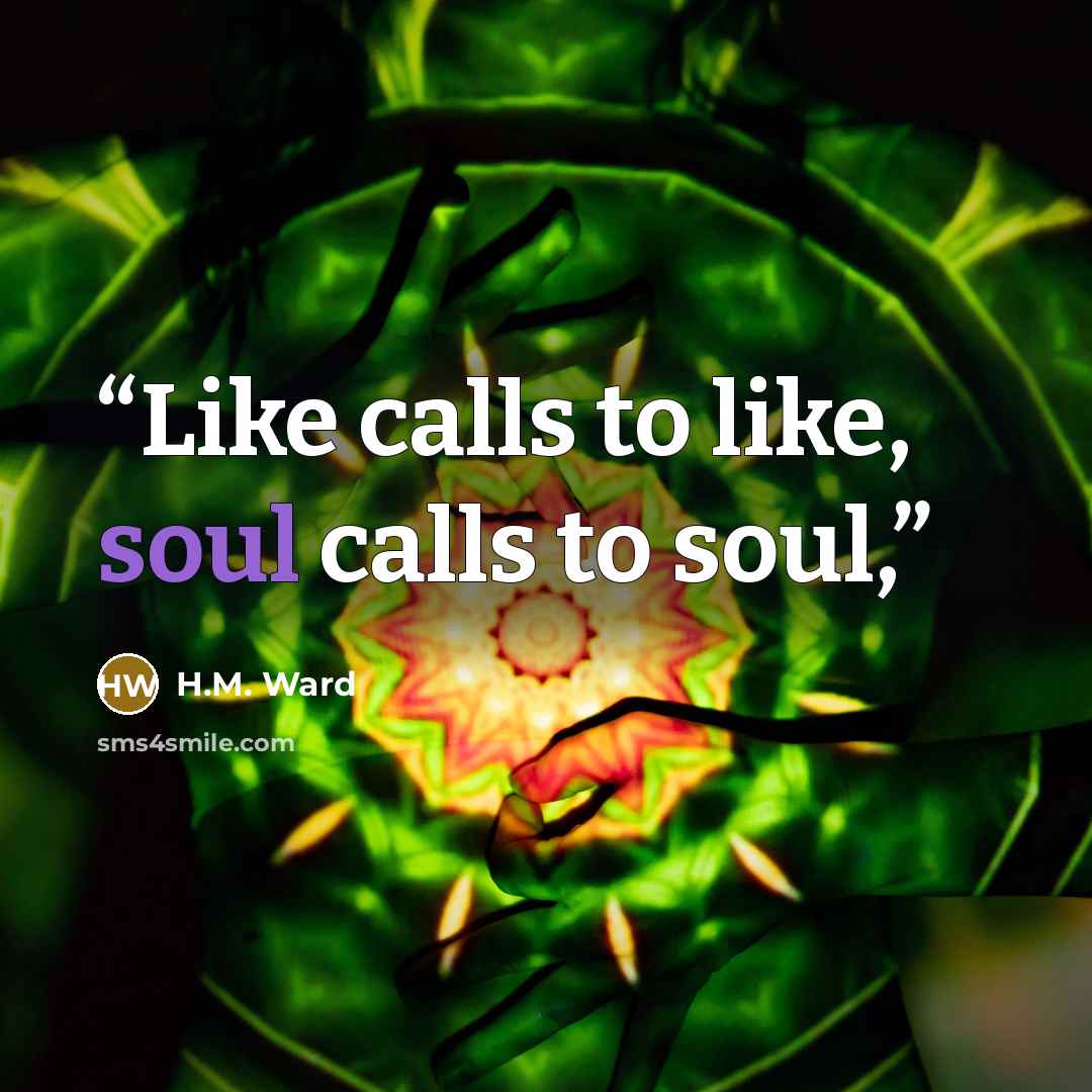 “Like calls to like, soul calls to soul,” quote by H.M. Ward