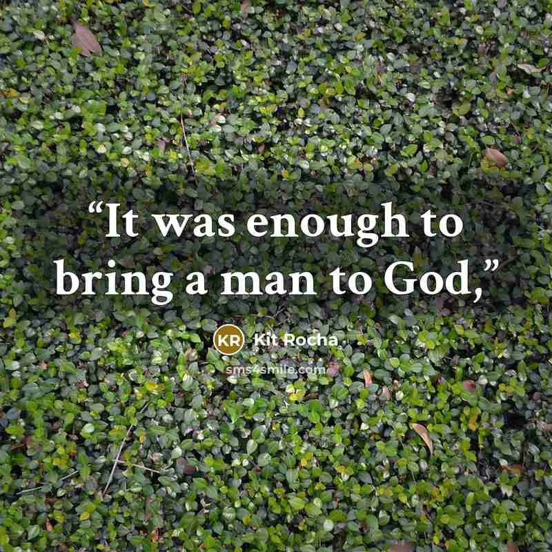 “It was enough to bring a man to God,” quote by Kit Rocha