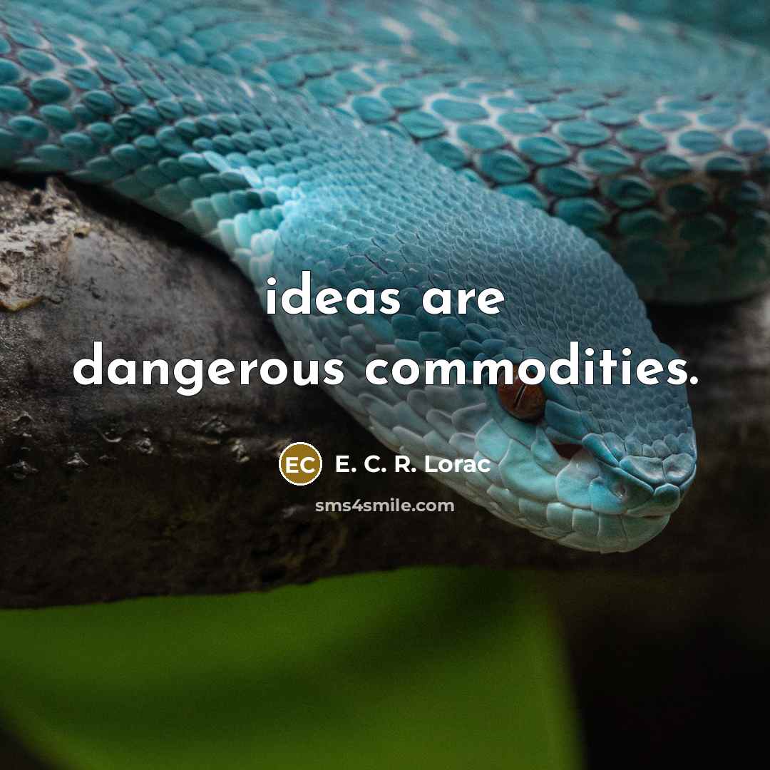 “ideas are dangerous commodities.” quote by E. C. R. Lorac