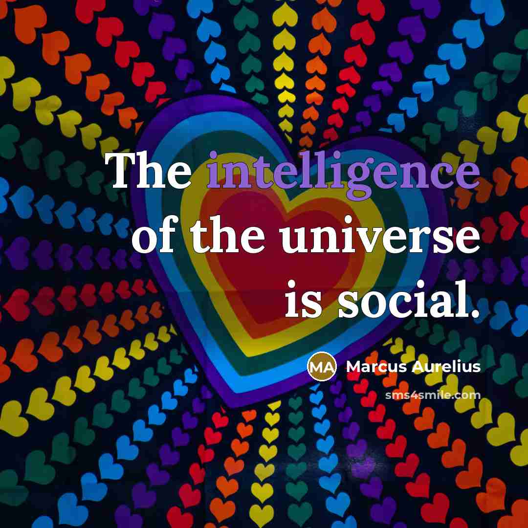 “The intelligence of the universe is social.” quote by Marcus Aurelius