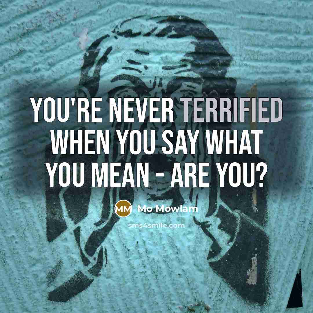 “You're never terrified when you say what you mean - are you?” quote by Mo Mowlam
