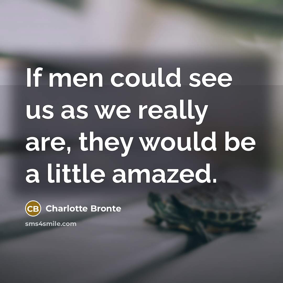 “If men could see us as we really are, they would be a little amazed.” quote by Charlotte Bronte