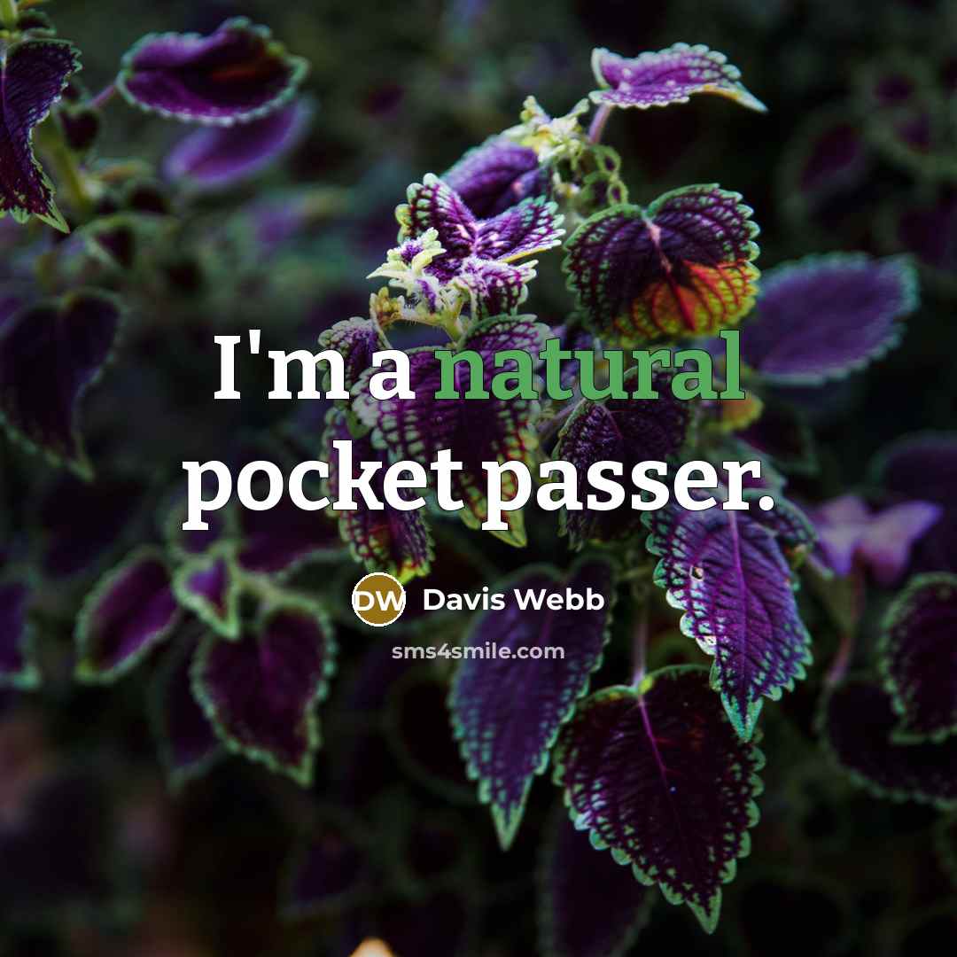 “I'm a natural pocket passer.” quote by Davis Webb