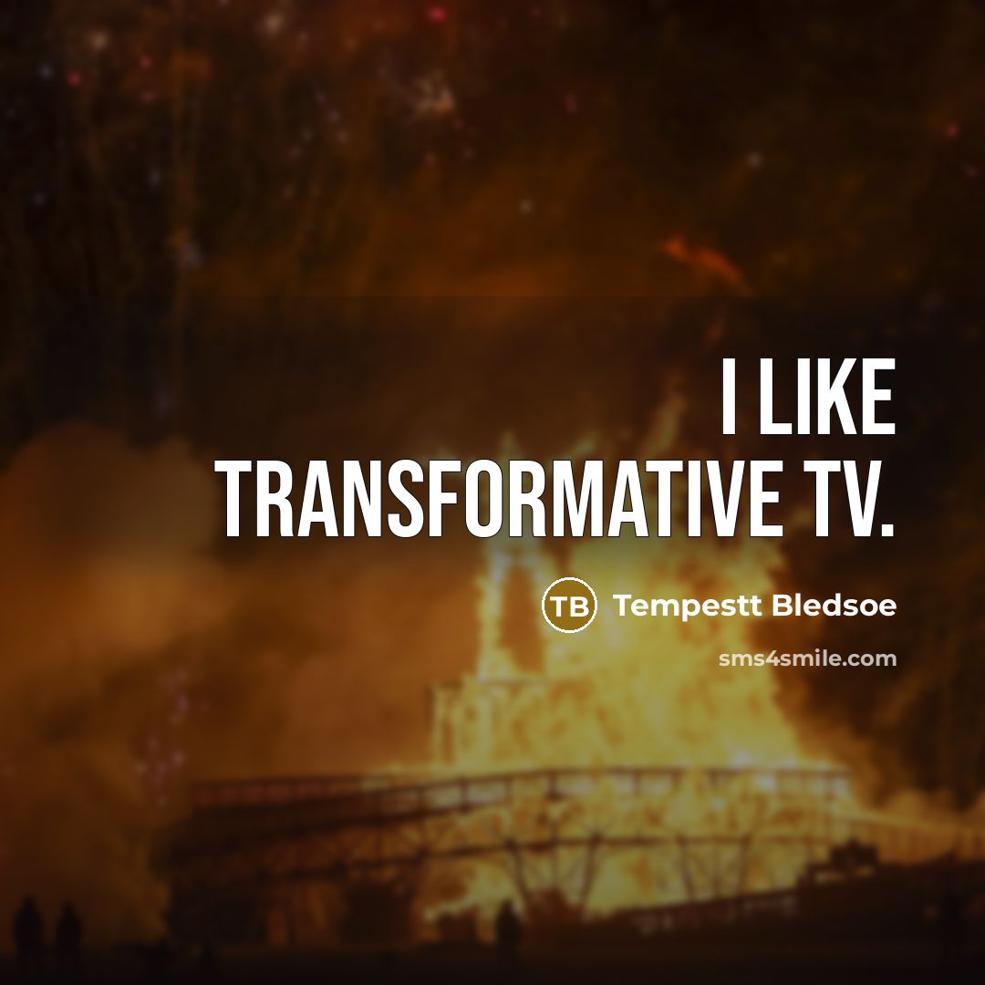 “I like transformative TV.” quote by Tempestt Bledsoe