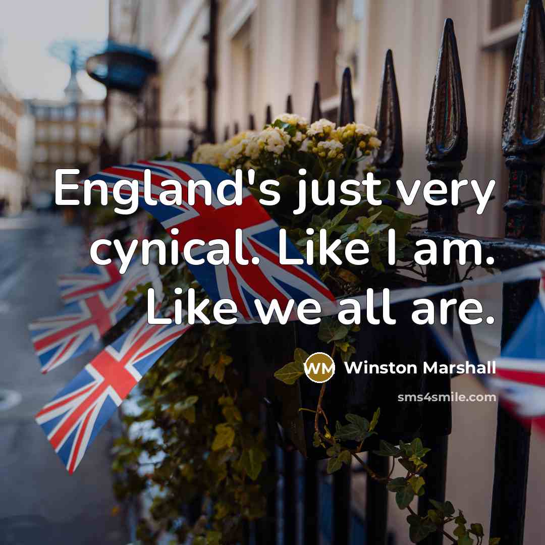 “England's just very cynical. Like I am. Like we all are.” quote by Winston Marshall