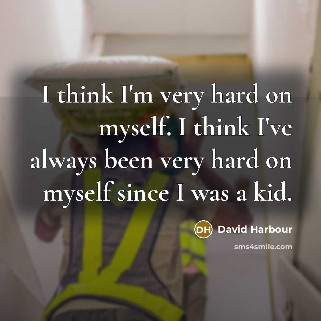 “I think I'm very hard on myself. I think I've always been very hard on myself since I was a kid.” quote by David Harbour