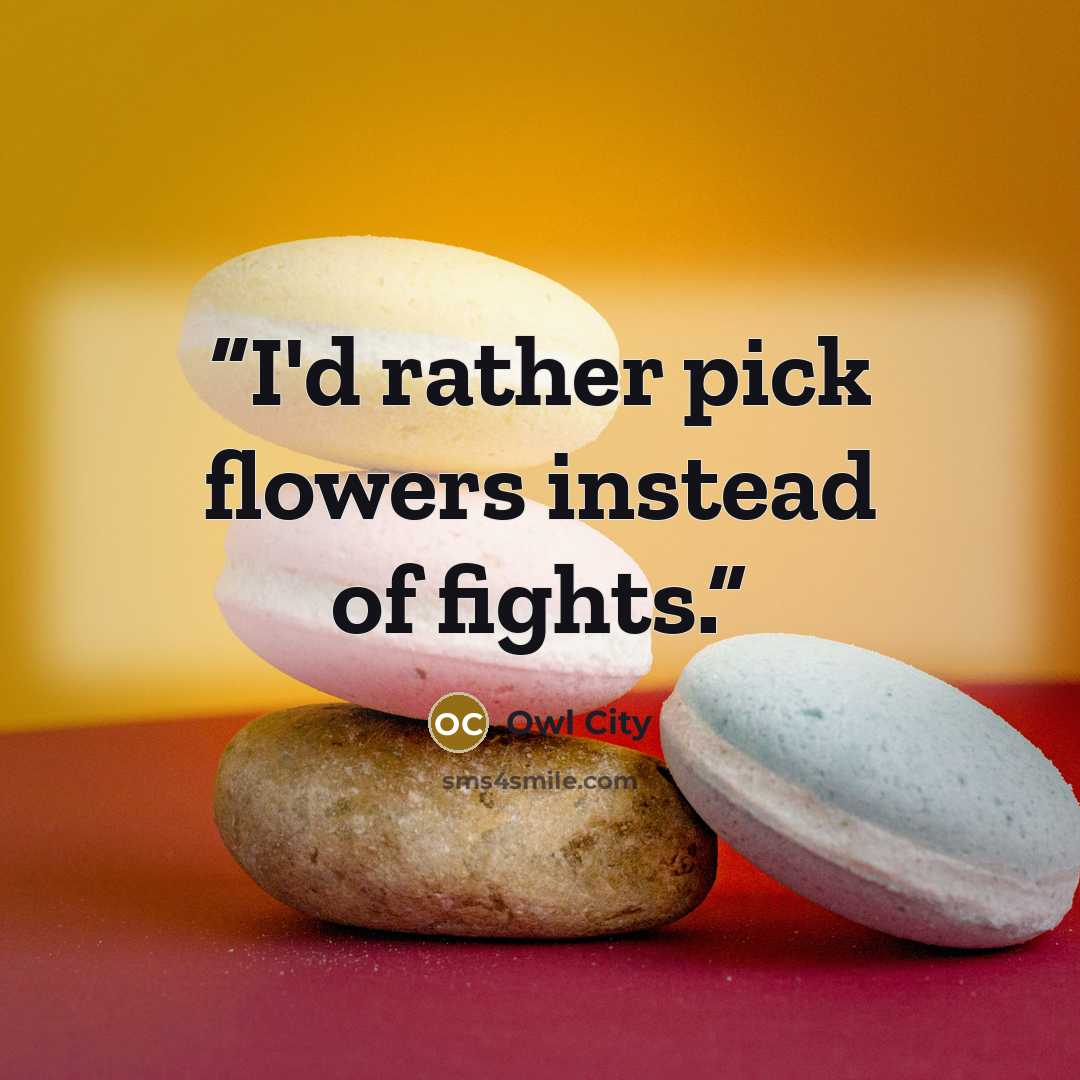“I'd rather pick flowers instead of fights.” quote by Owl City