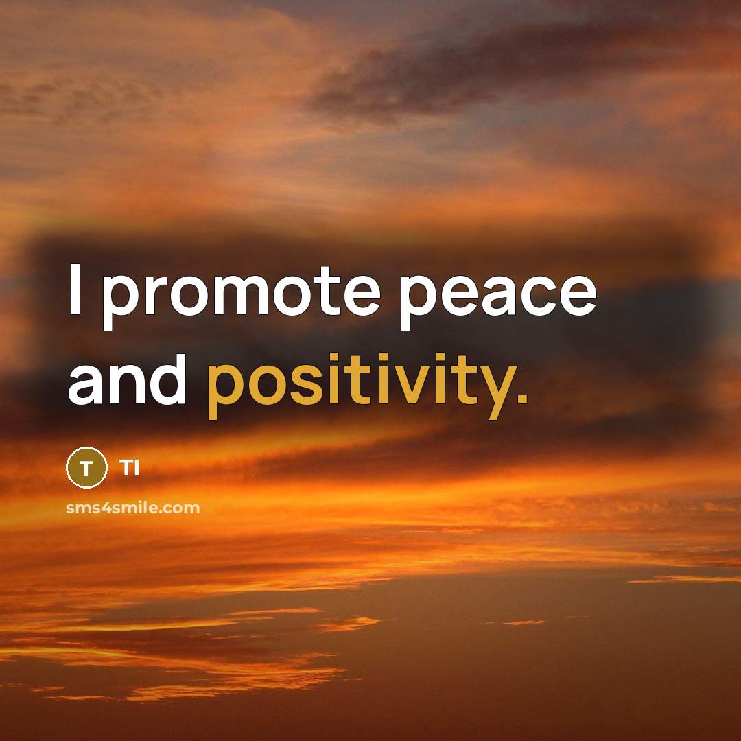 “I promote peace and positivity.” quote by TI