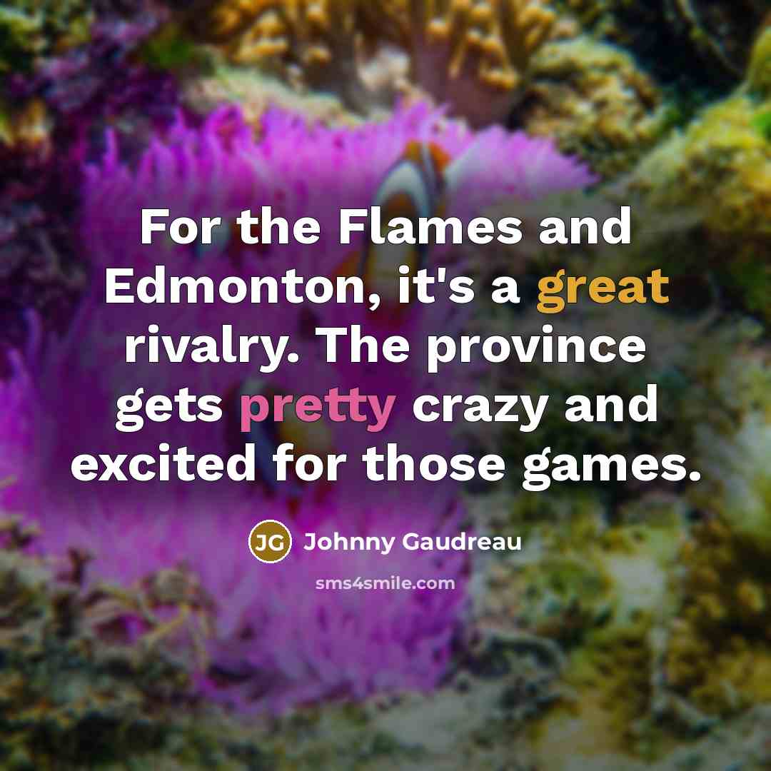 “For the Flames and Edmonton, it's a great rivalry. The province gets pretty crazy and excited for those games.” quote by Johnny Gaudreau