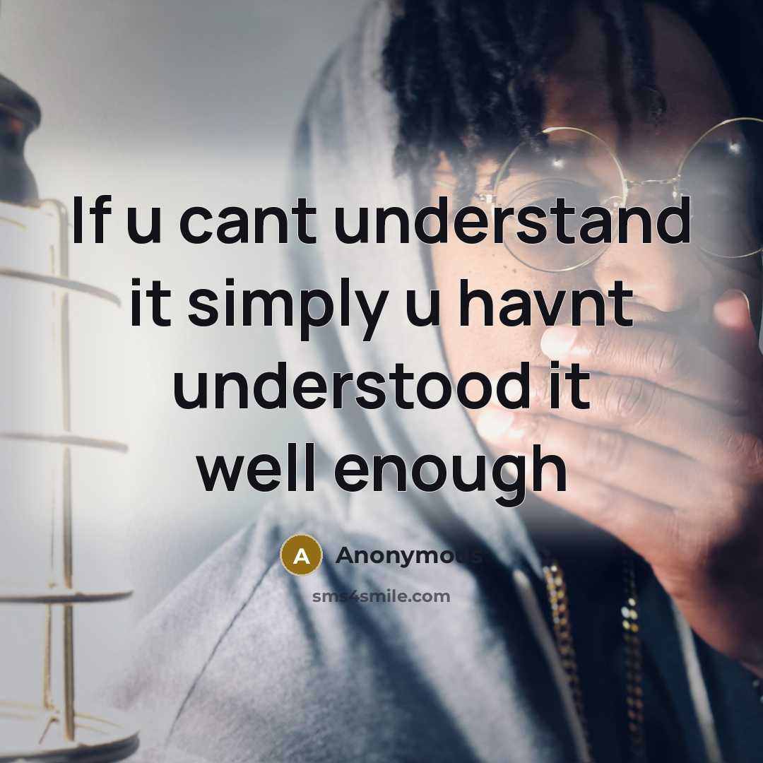 “If u cant understand it simply u havnt understood it well enough” quote by Anonymous