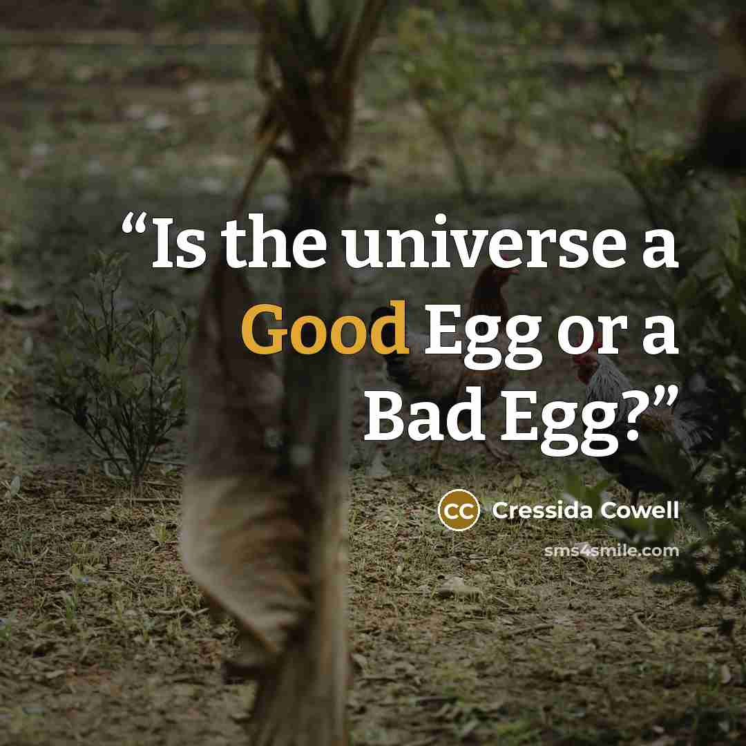 “Is the universe a Good Egg or a Bad Egg?” quote by Cressida Cowell