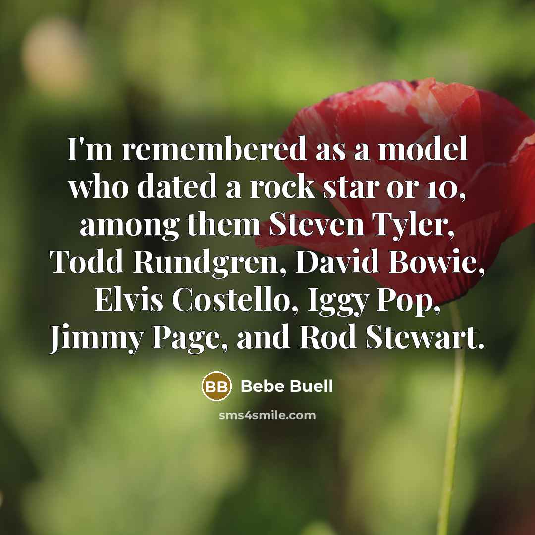 “I'm remembered as a model who dated a rock star or 10, among them Steven Tyler, Todd Rundgren, David Bowie, Elvis Costello, Iggy Pop, Jimmy Page, and Rod Stewart.” quote by Bebe Buell