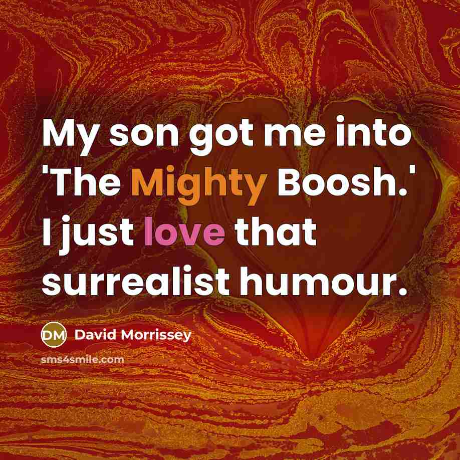 “My son got me into 'The Mighty Boosh.' I just love that surrealist humour.” quote by David Morrissey