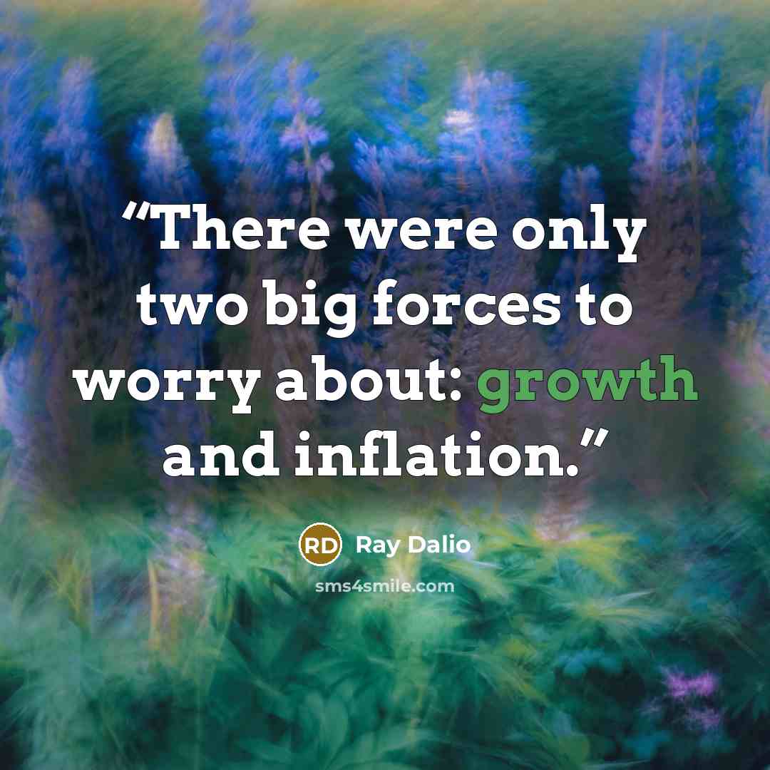 “There were only two big forces to worry about: growth and inflation.” quote by Ray Dalio