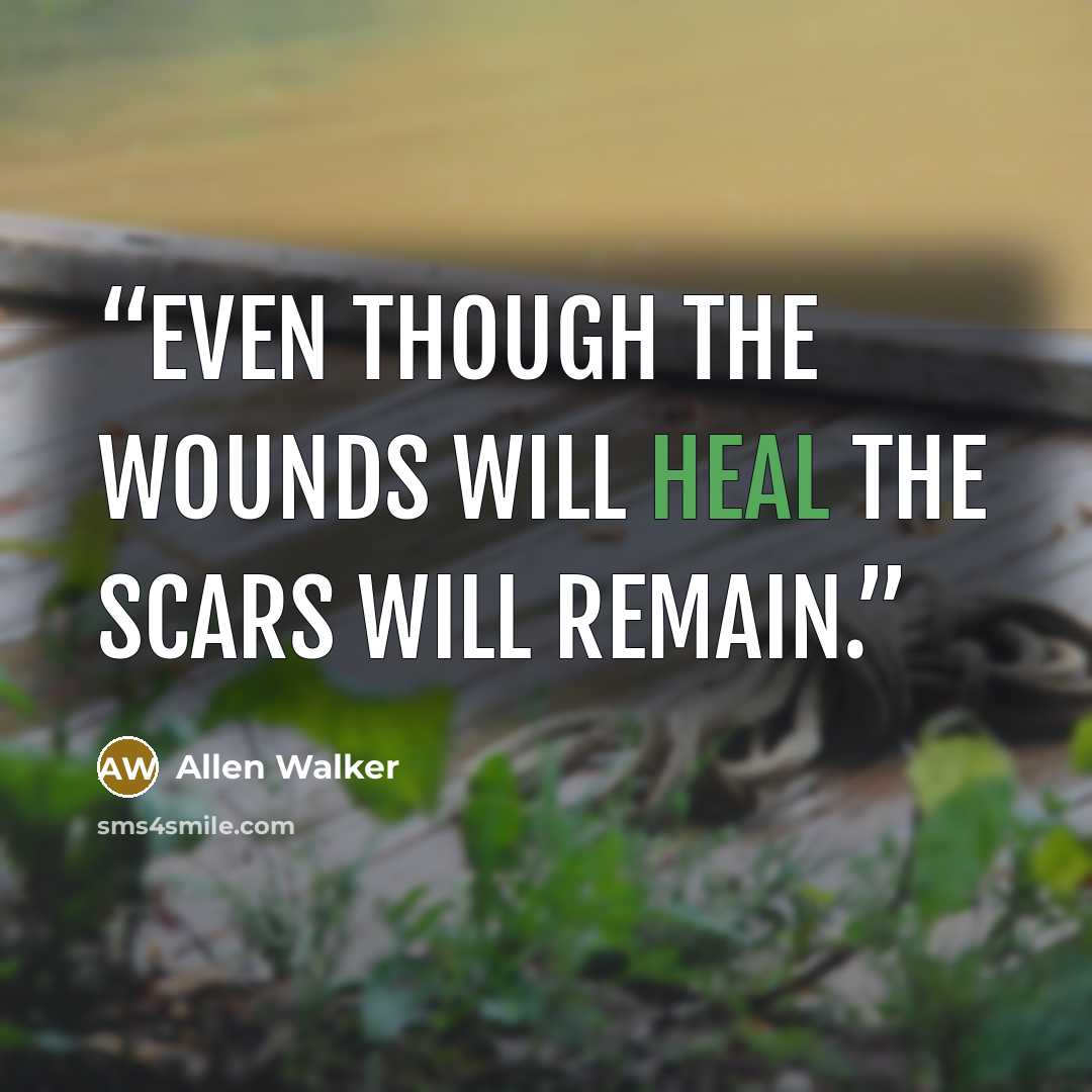 “Even though the wounds will heal the scars will remain.” quote by Allen Walker
