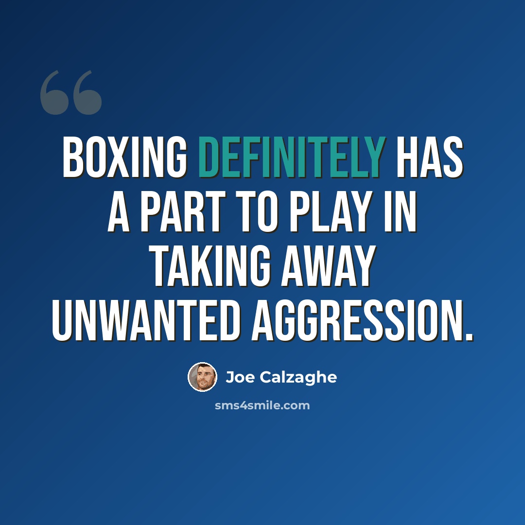 “Boxing definitely has a part to play in taking away unwanted aggression.” quote by Joe Calzaghe