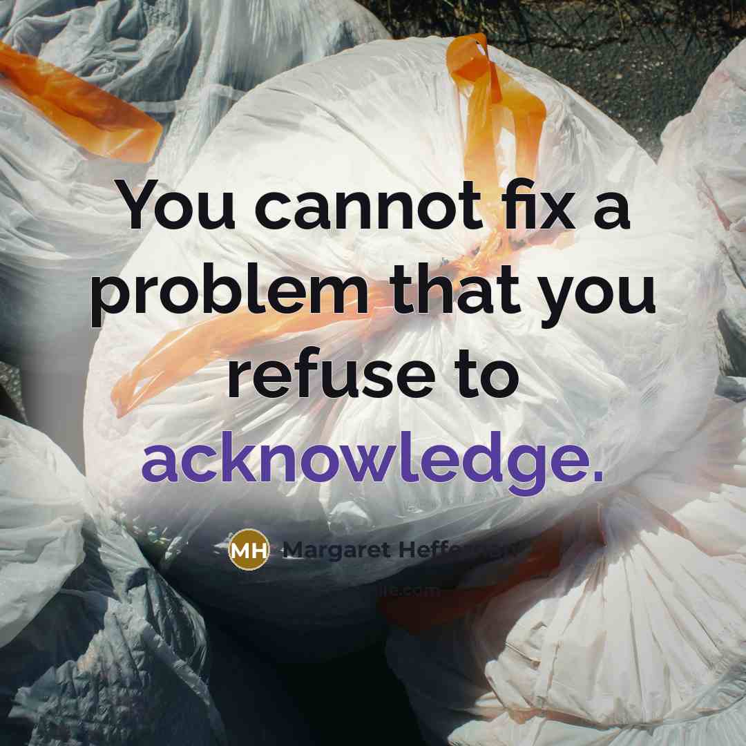 “You cannot fix a problem that you refuse to acknowledge.” quote by Margaret Heffernan