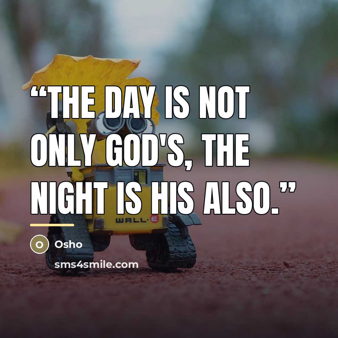 “The day is not only God's, the night is his also.” quote by Osho