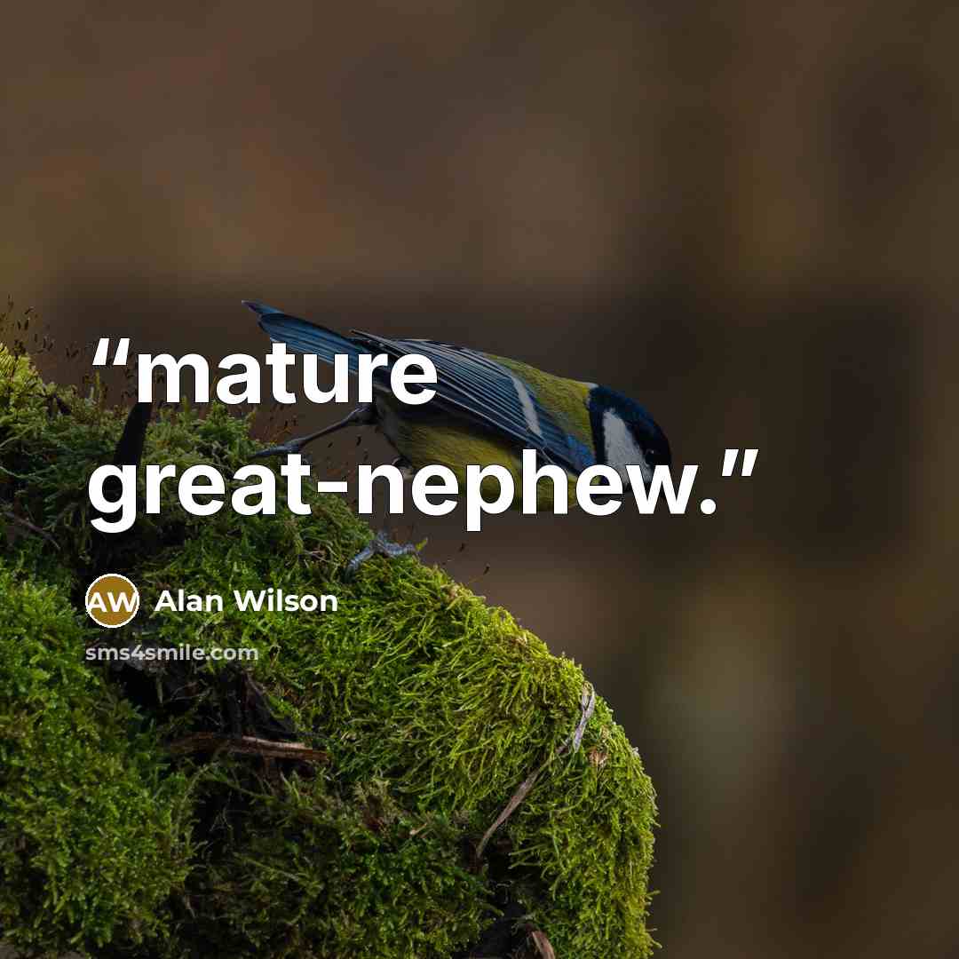 “mature great-nephew.” quote by Alan Wilson