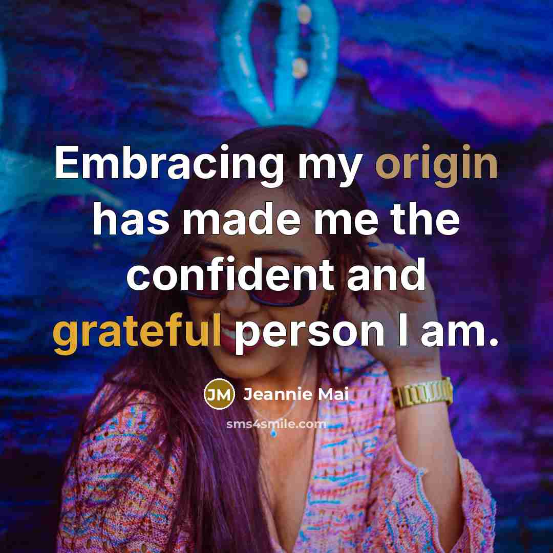 “Embracing my origin has made me the confident and grateful person I am.” quote by Jeannie Mai