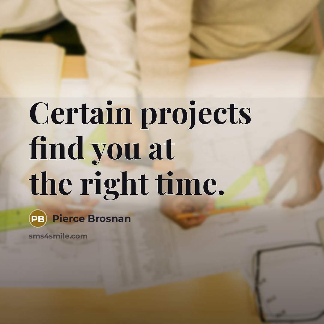 “Certain projects find you at the right time.” quote by Pierce Brosnan