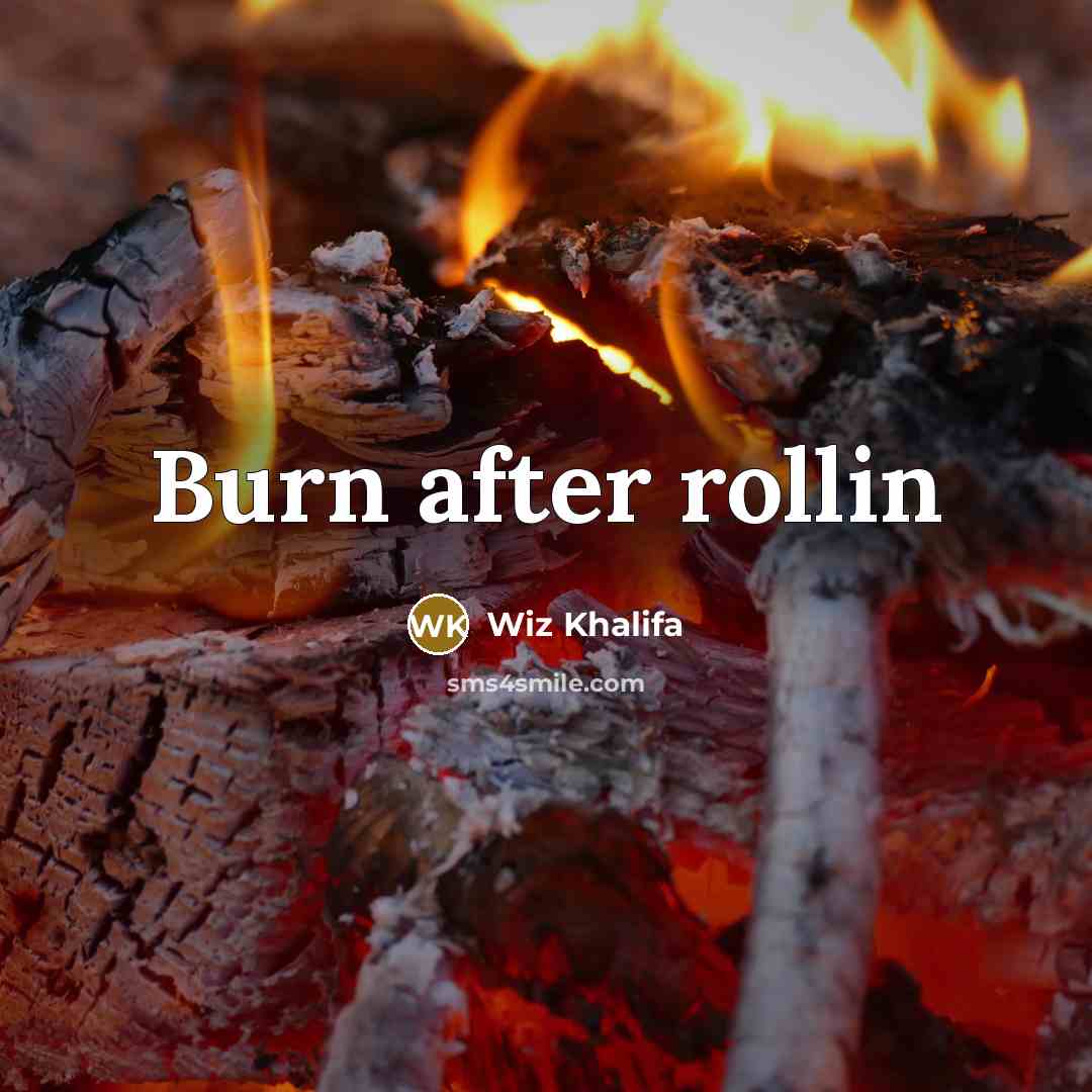 “Burn after rollin” quote by Wiz Khalifa