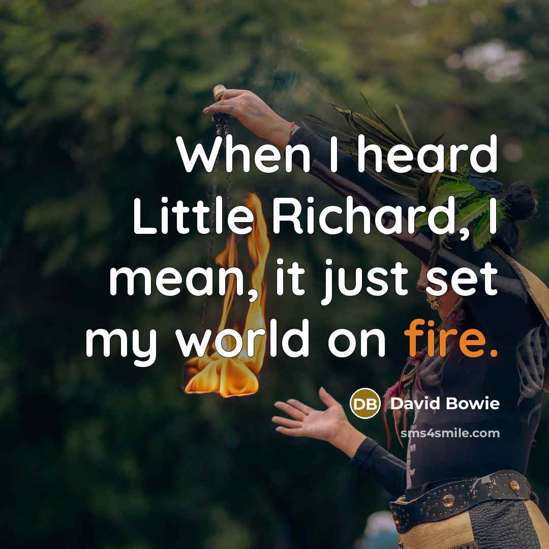 “When I heard Little Richard, I mean, it just set my world on fire.” quote by David Bowie